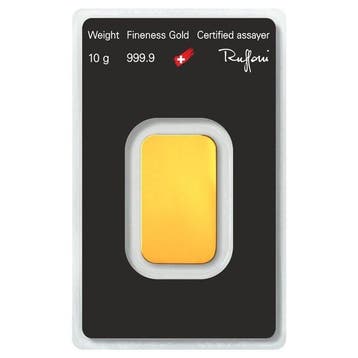 10 grammes - Or .999 - 10g .9999 Fine Gold Bar Argor