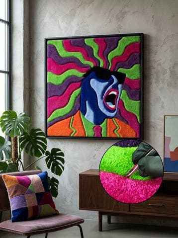Raffaele Fiorella - Wandtapijt - 75 cm - 75 cm - Handgemaakt, Huis en Inrichting, Nieuw