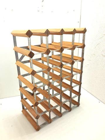 Wijnrek - Hout, Staal - 30 flessen