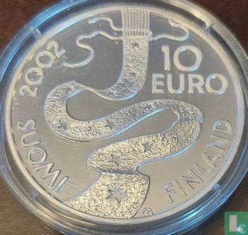 Finland 10 euro 2002 (PROOF) 200th anniversary Birth of..., Postzegels en Munten, Verzenden, Overige landen, Zilver, 10 euro