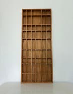Beeldje, Letterbak met toebehoren - 78 cm - Hout, Glas,