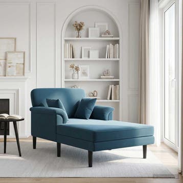 vidaXL Chaise longue Blauw fluweel, Verzenden