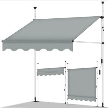 Klemluifel - Balkon luifel - Verticale luifel - 200 cm - Gri, Verzenden