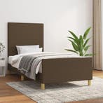 vidaXL Bedframe zonder matras 100x200 cm stof donkerbruin, Verzenden