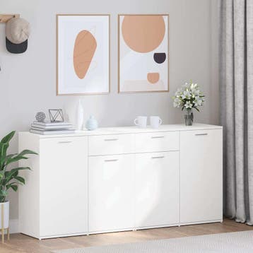 vidaXL Dressoir 160x36x75 cm bewerkt hout wit, Verzenden, Nieuw