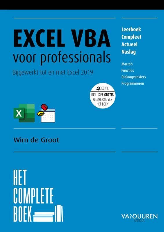 Excel VBA voor professionals / Het complete boek, Boeken, Informatica en Computer, Zo goed als nieuw, Verzenden