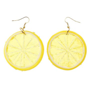 Fako Bijoux - Oorbellen - Plastic Fruit - Citroen Schijfje, Verzenden