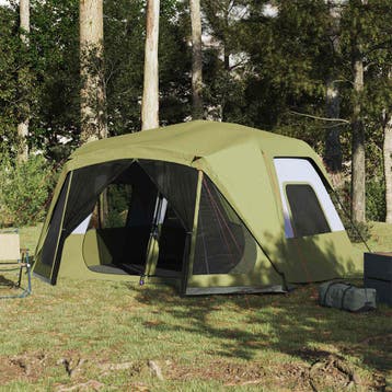 vidaXL Tent 10-persoons waterdicht snelontgrendeling groen, Verzenden