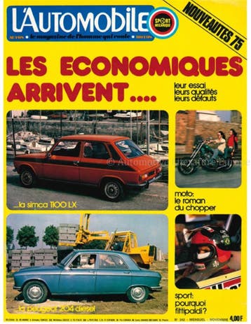 1974 LAUTOMOBILE MAGAZINE 342 FRANS
