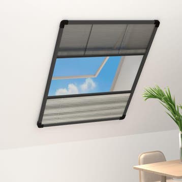 vidaXL Raamhor plissé met verduistering 80x120 cm aluminium, Verzenden