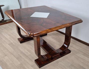 Tavolo Art Déco Veneziano 1930 - Tafel - Walnootwortel -, Antiek en Kunst