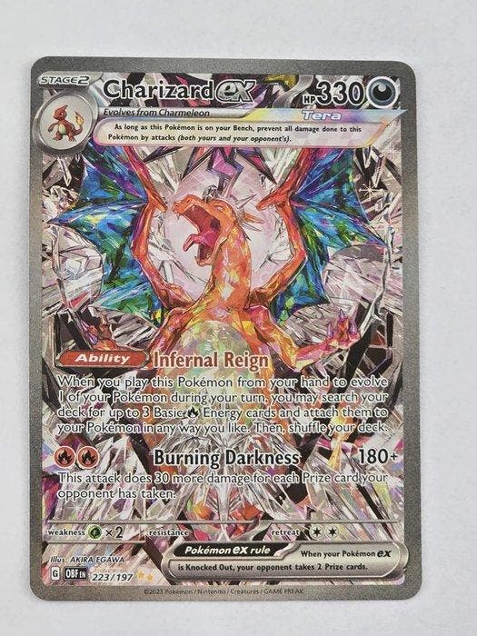 Pokémon - 1 Card - Charizard ex 223/197 Full art - Scarlet &, Hobby en Vrije tijd, Verzamelkaartspellen | Pokémon