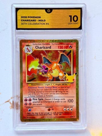 Pokémon - 1 Graded card - Charizard 30TH CELEBRATION #4