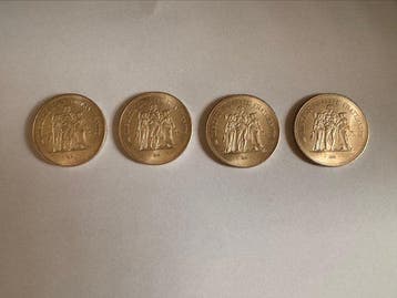 Frankrijk. 50 Francs 1978 Hercule (lot de 4 monnaies en