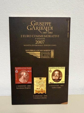 San Marino. 2 Euro 2007 Giuseppe Garibaldi (Zonder