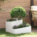 vidaXL Tuin Plantpot Wit 60 x 60 x 50 cm Koudgewalst staal, Tuin en Terras, Verzenden, Nieuw