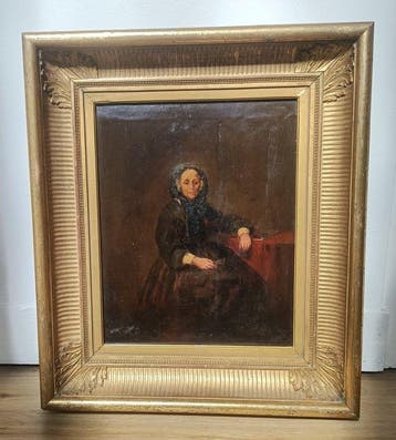 Franse school (XIX) - Portrait dune dame, Antiek en Kunst