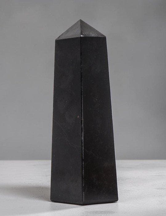 Koninklijke Zwarte Toermalijn Kristal Toren 220 mm –, Verzamelen, Mineralen en Fossielen