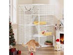 Veiling - Grote dierenkooi metaal 4 niveaus (Metaal WIT), Animaux & Accessoires, Paniers pour chats