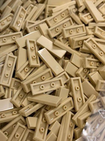 Lego Stenen - Lego 1x3 tile tan 200 stuks, Kinderen en Baby's, Nieuw