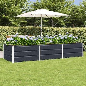 vidaXL Plantenbak Antraciet 240 x 80 x 45 cm Staal, Verzenden, Nieuw
