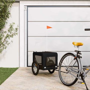 vidaXL Hondenfietstrailer oxford stof en ijzer zwart, Verzenden