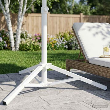 vidaXL Parasol Stand Wit Staal for 25-32 mm Pole, Verzenden, Nieuw