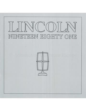 1981 LINCOLN TOWN CAR BROCHURE ENGELS (USA), Nieuw