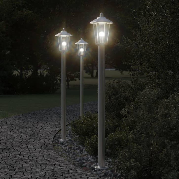 vidaXL Vloerlamp voor buiten 120 cm roestvrijstaal, Tuin en Terras, Buitenverlichting, Nieuw, Verzenden