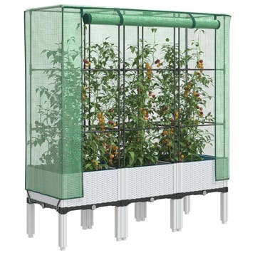 vidaXL Plantenbak verhoogd met kashoes 120x40x140 cm, Verzenden, Nieuw