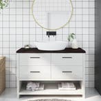 vidaXL Wastafelblad 120x60x(2-4) cm behandeld massief hout, Huis en Inrichting, Keuken | Keukenelementen, Verzenden, Nieuw