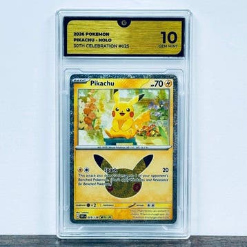 Pokémon Graded card - Pikachu Holo 025 - 30th Anniversary –