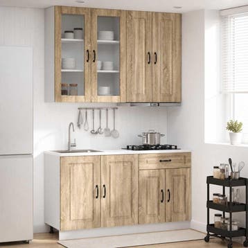 vidaXL Keukenblok KALMAR 4 st Sonoma Eiken Bewerkt hout, Verzenden, Nieuw