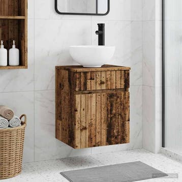 vidaXL Wandgemonteerde wastafelmeubel Oud hout 39 x 41 x, Verzenden