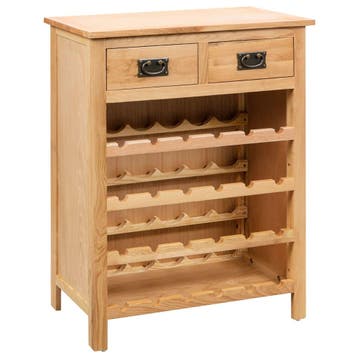 vidaXL Wijnkast 72x32x90 cm massief eikenhout, Huis en Inrichting, Verzenden, Nieuw