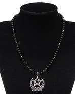 Magisch Wiccan-schild van obsidiaan: Pentagram van de