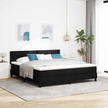 vidaXL Boxspring bed met LED-stripverlichting Zwart 180 x, Verzenden, Nieuw