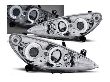 Angel Eyes koplampen Chrome geschikt voor Peugeot 307, Auto-onderdelen, Verzenden, Nieuw, Peugeot