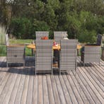 vidaXL 7-delige Tuinset poly rattan grijs, Verzenden, Nieuw, Tuinset