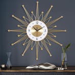 Luxe Starburst Klok 56cm | Tweede kansje | OP = OP, Huis en Inrichting, Woonaccessoires | Klokken, Verzenden, Zo goed als nieuw