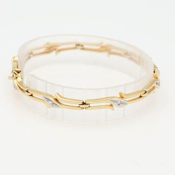 Armband - 14 karaat Geel goud, Witgoud Diamant (Natuurlijk), Nieuw