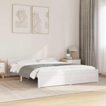 vidaXL Bedframe massief hout wit 160x200 cm, Verzenden