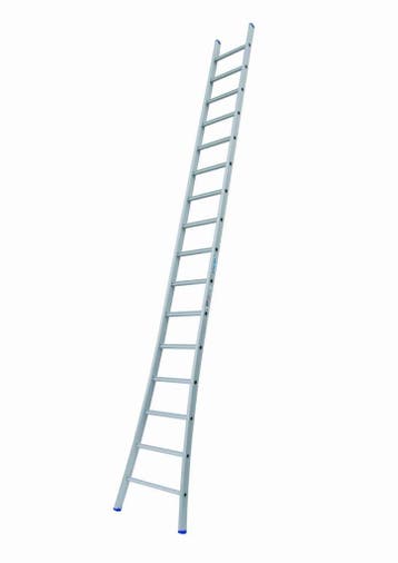 Solide 1-delige ladder 16 sporten met gebogen voet, Ophalen of Verzenden, Nieuw, Ladder, 4 meter of meer