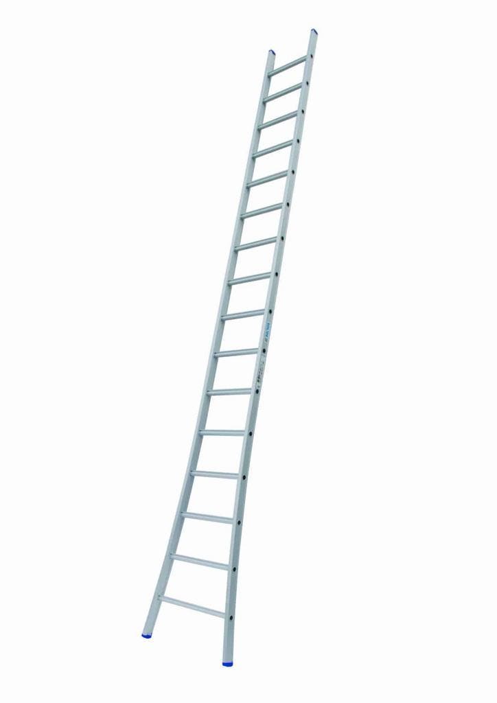 Solide 1-delige ladder 16 sporten met gebogen voet, Doe-het-zelf en Bouw, Ladders en Trappen, Ladder, Nieuw, 4 meter of meer, Ophalen of Verzenden