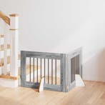 vidaXL Hondenhek met standaarden 2 pcs Grijs sonoma 80 x 60, Verzenden