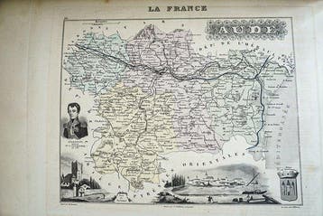 M. Vuillemin & Ernest Poirée - Atlas Migeon. La France et, Antiek en Kunst