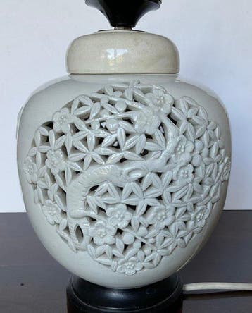 Tafellamp - Blanc de chine - Prunus decor