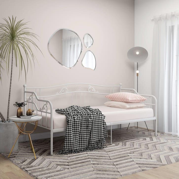 vidaXL Slaapbank metaal wit 90x200 cm, Huis en Inrichting, Slaapkamer | Bedden, Nieuw, Verzenden