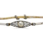 Armband - 18 karaat Witgoud, Geel goud Parel - Diamant, Nieuw