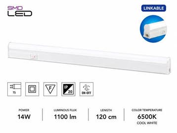 Veiling - 10x LED Balk Onder-Meubel 14W – 6400K – 120cm, Nieuw